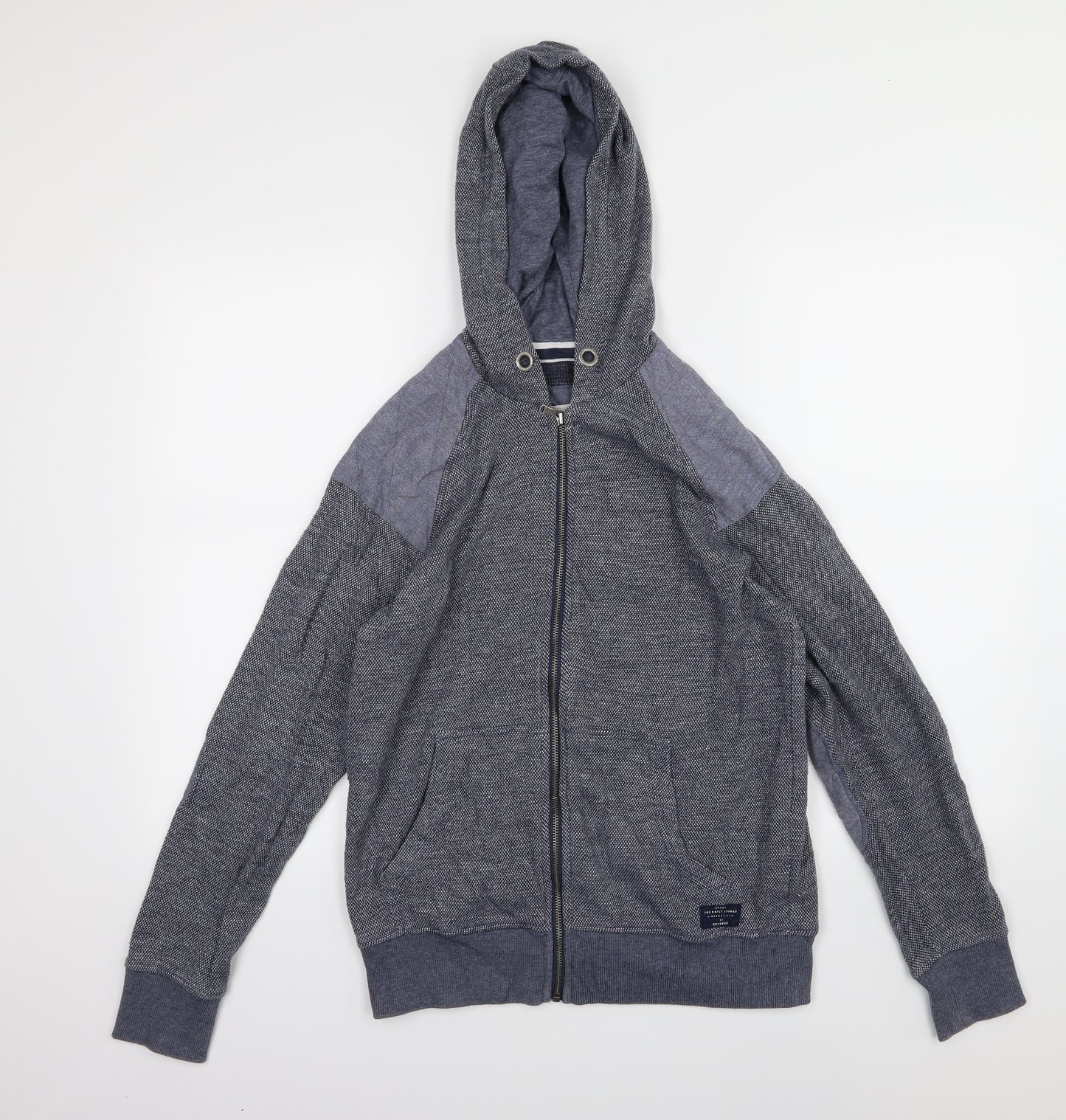RESERVED Mens Blue  Jersey Full Zip Hoodie Size S
