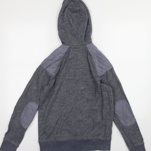 RESERVED Mens Blue  Jersey Full Zip Hoodie Size S
