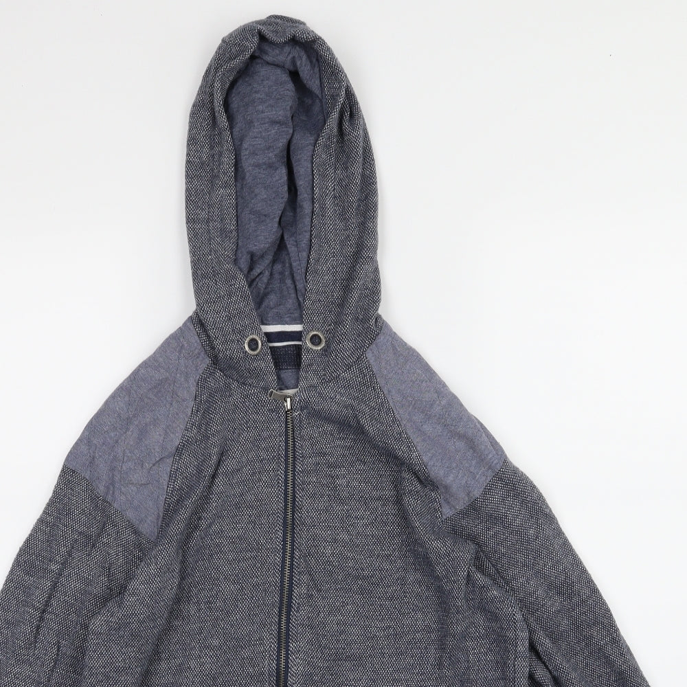 RESERVED Mens Blue  Jersey Full Zip Hoodie Size S