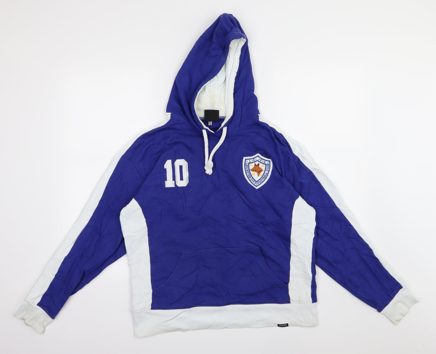 Toffs Mens Blue  Jersey Pullover Hoodie Size L  - Leicester City Football Club