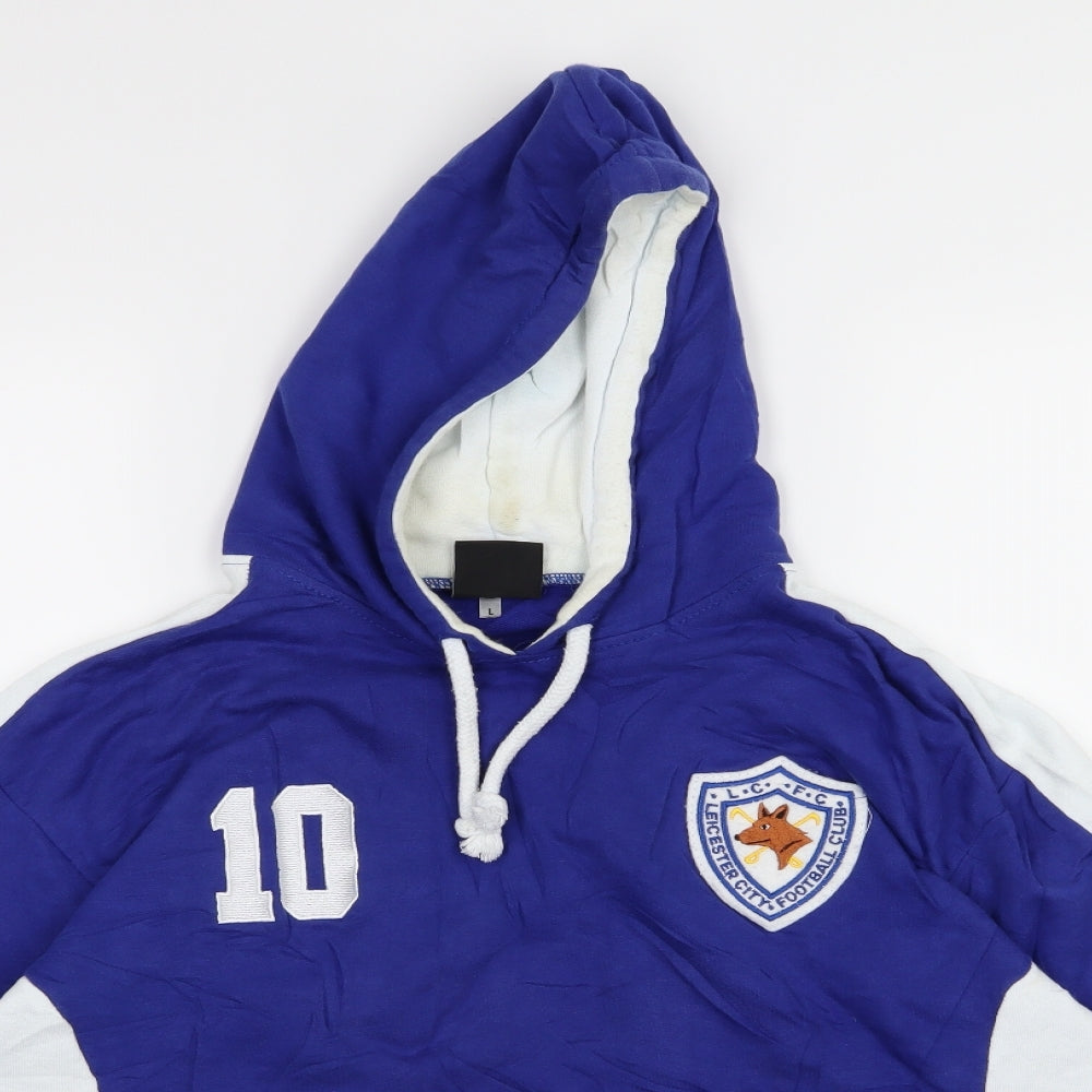 Toffs Mens Blue  Jersey Pullover Hoodie Size L  - Leicester City Football Club