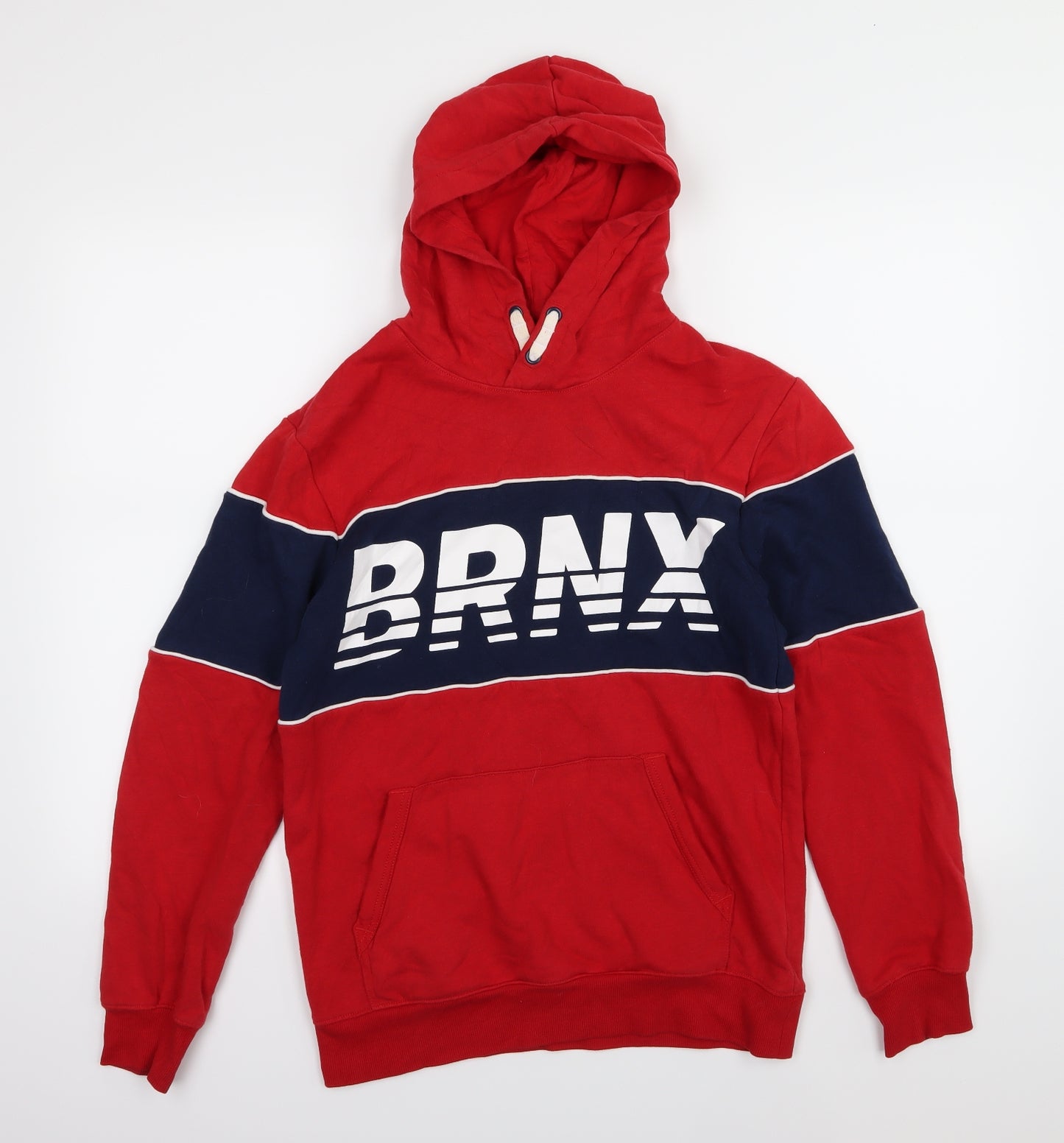 H&M Boys Red Striped Jersey Pullover Hoodie Size 14 Years  - Brnx
