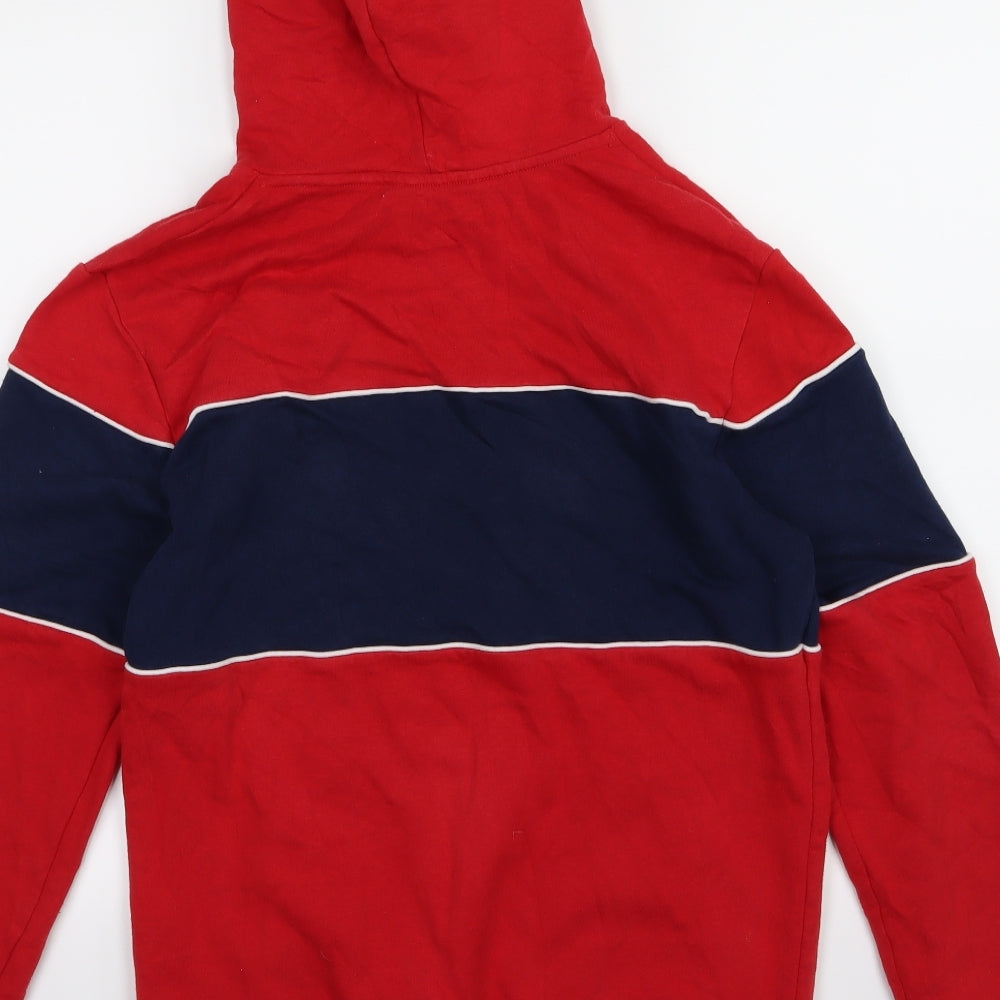 H&M Boys Red Striped Jersey Pullover Hoodie Size 14 Years  - Brnx
