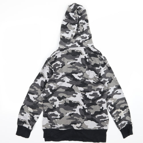 Matalan Boys Grey Camouflage Jersey Pullover Hoodie Size 12 Years