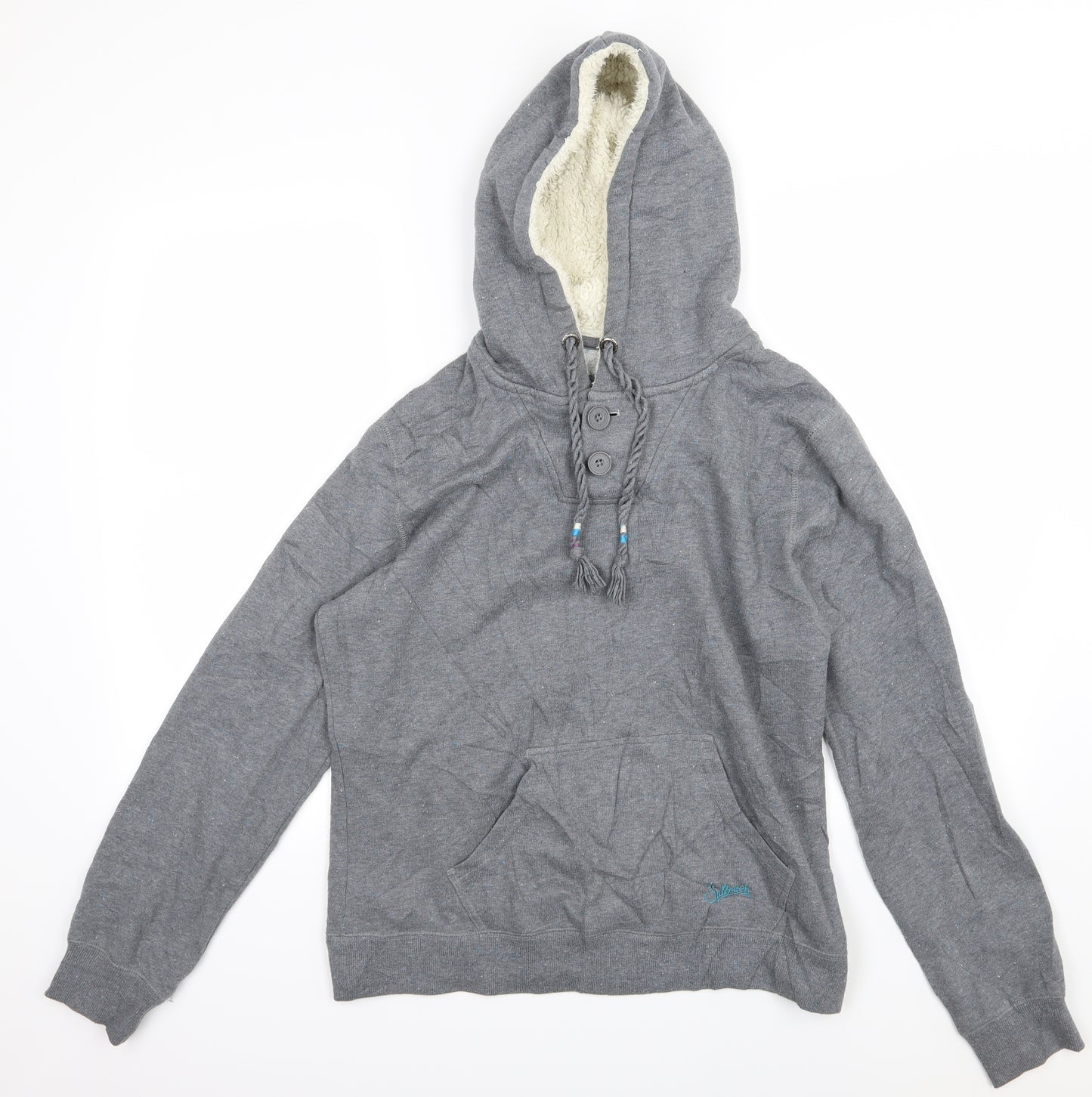 Saltrock Womens Grey  Jersey Pullover Hoodie Size 12