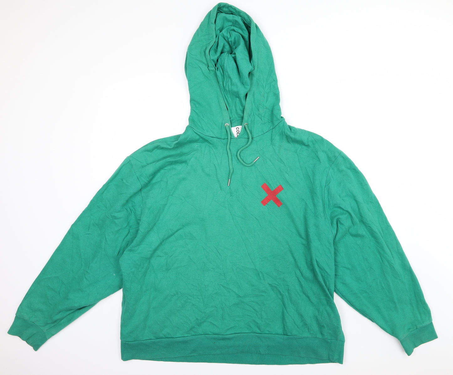 COLLUSION Mens Green  Jersey Pullover Hoodie Size 4XL  - high Freqency