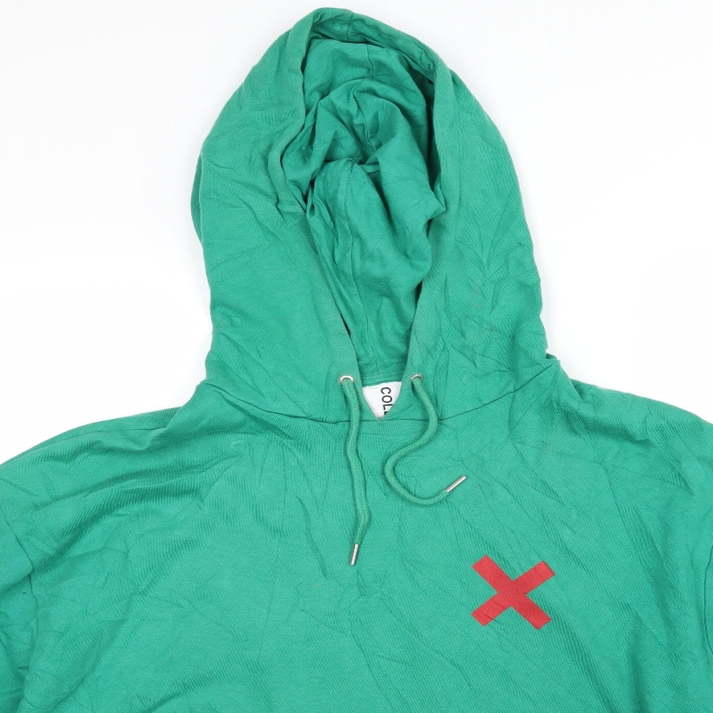 COLLUSION Mens Green  Jersey Pullover Hoodie Size 4XL  - high Freqency