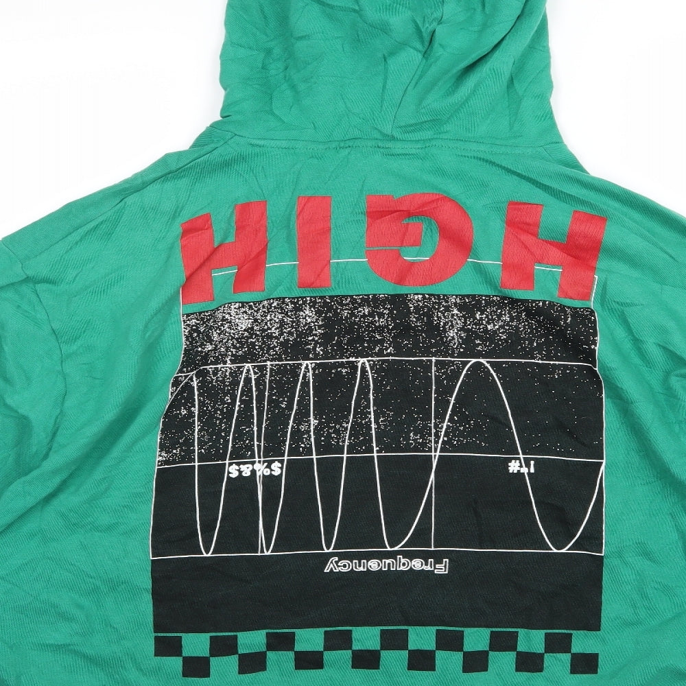 COLLUSION Mens Green  Jersey Pullover Hoodie Size 4XL  - high Freqency