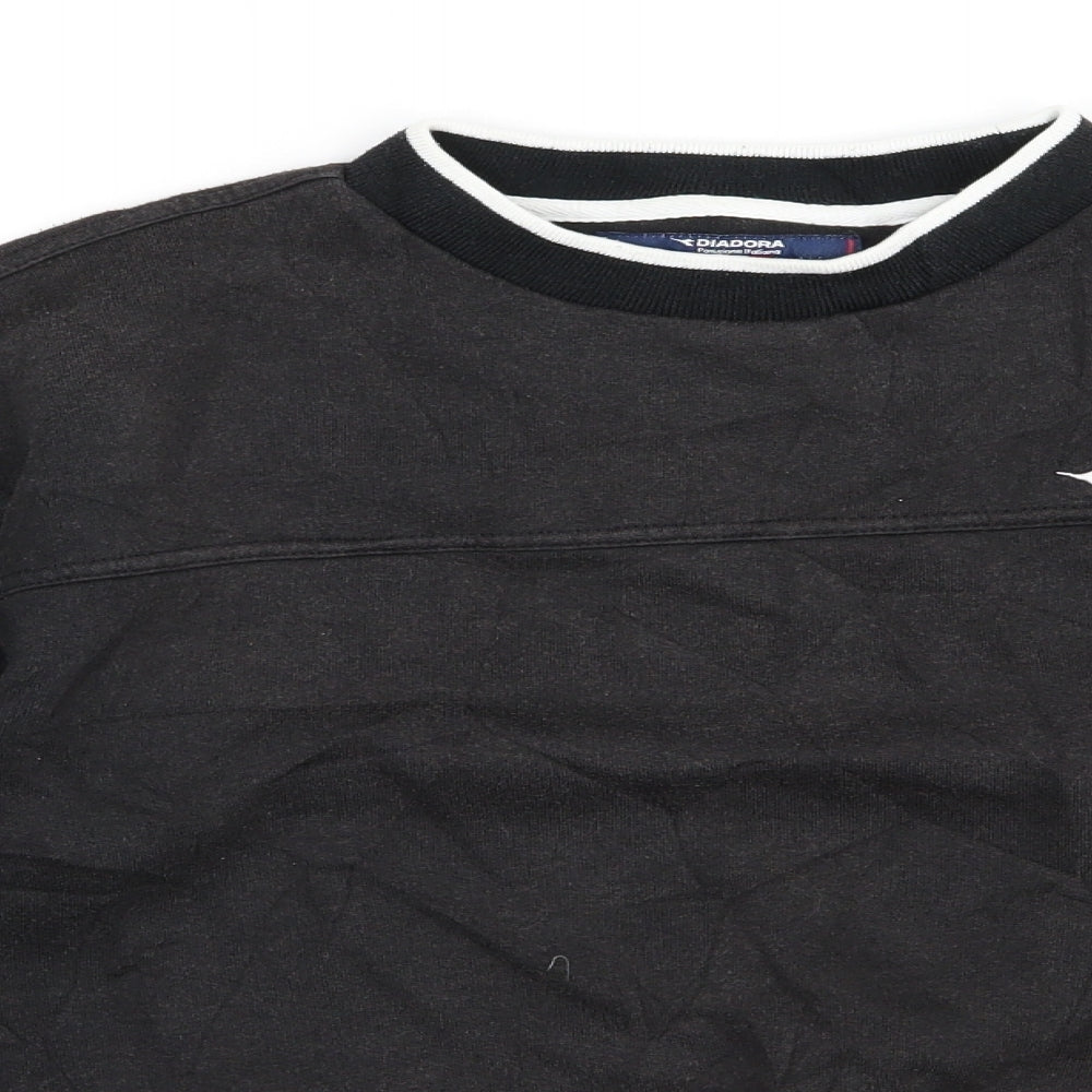 Diadora Boys Black  Jersey Pullover Sweatshirt Size 14-15 Years
