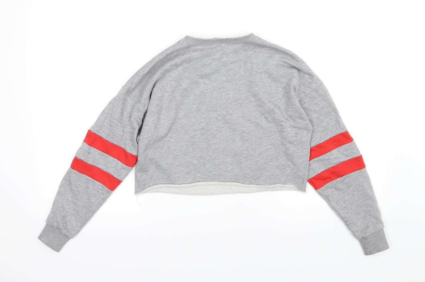 New Look Girls Grey Striped Jersey Pullover Sweatshirt Size 10-11 Years  - Brooklyn