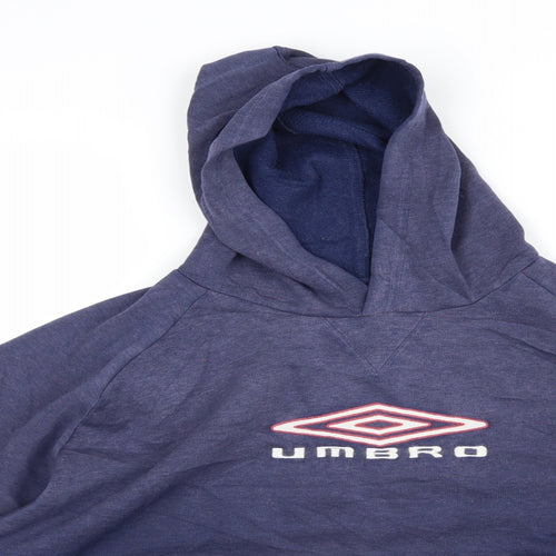 Umbro Mens Blue  Jersey Pullover Hoodie Size L