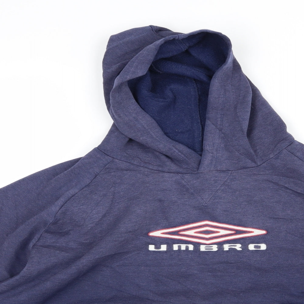Umbro Mens Blue  Jersey Pullover Hoodie Size L