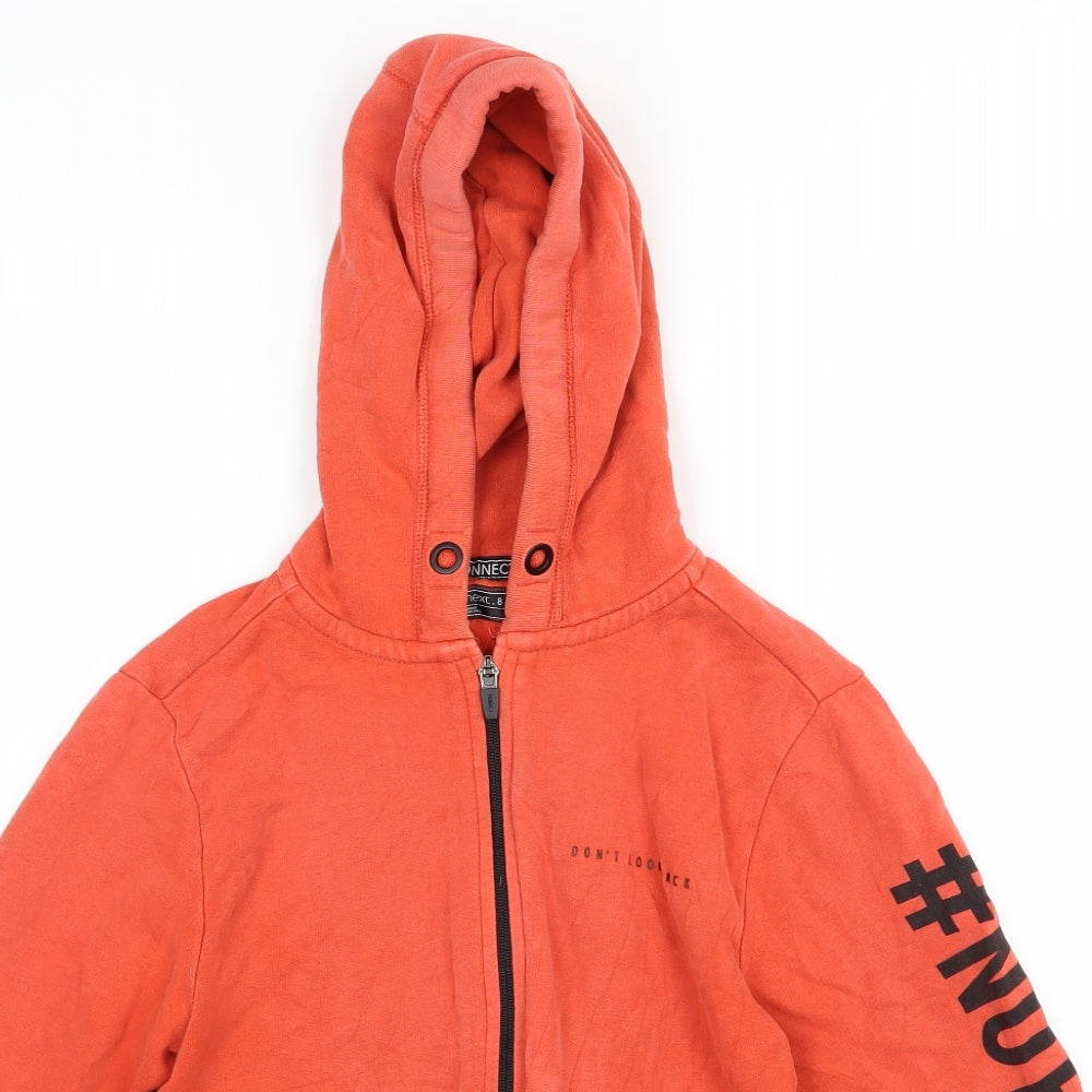 NEXT Boys Red  Jersey Full Zip Hoodie Size 11 Years  - Don't look back