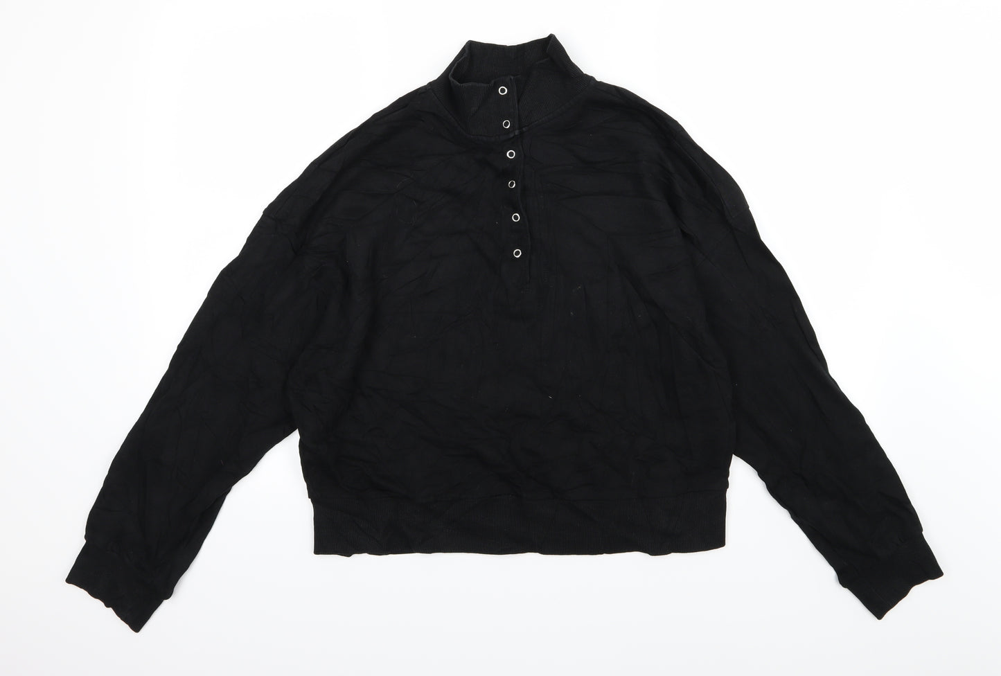 Weekday Womens Black  Jersey Pullover Sweatshirt Size S