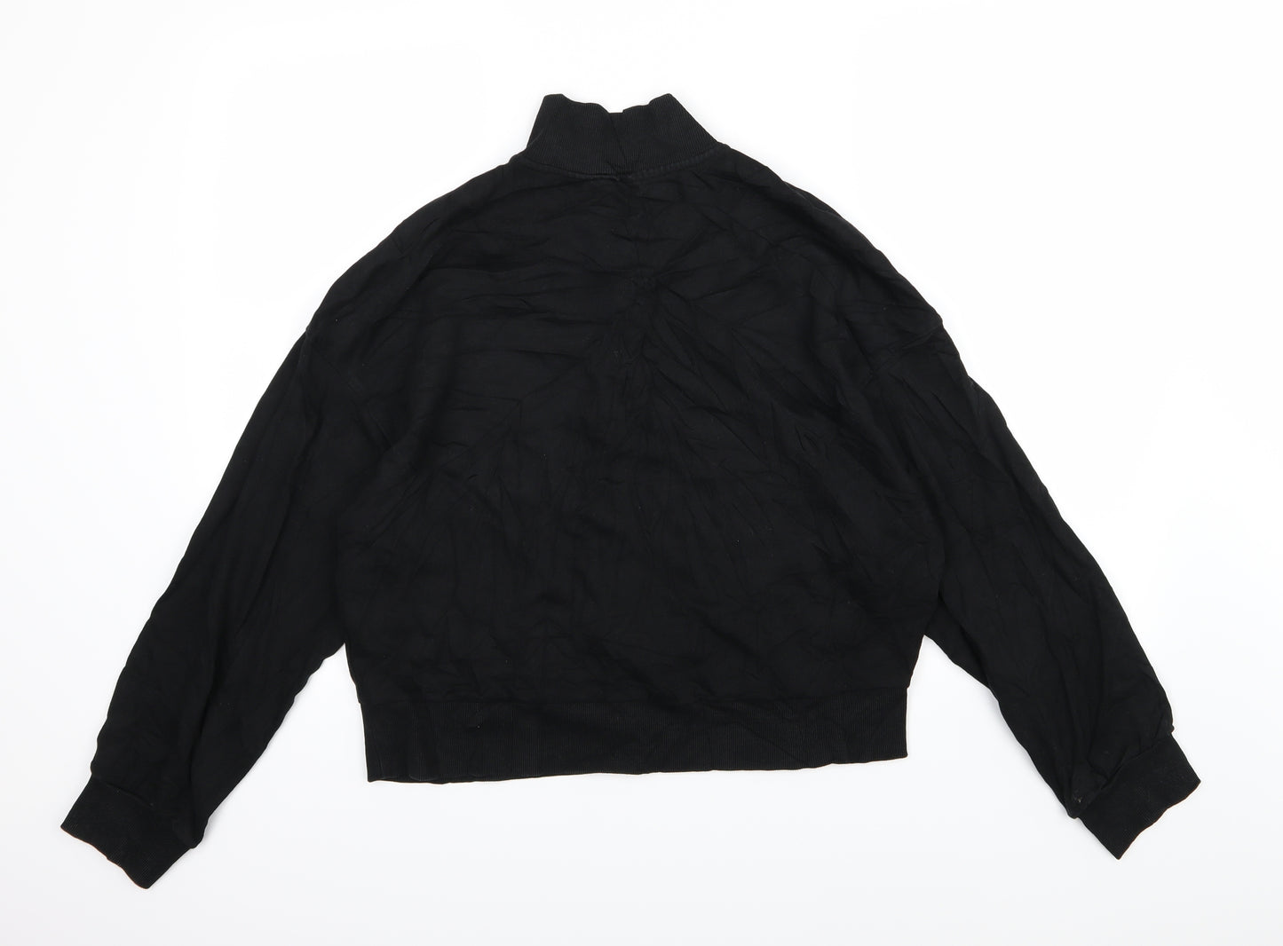 Weekday Womens Black  Jersey Pullover Sweatshirt Size S