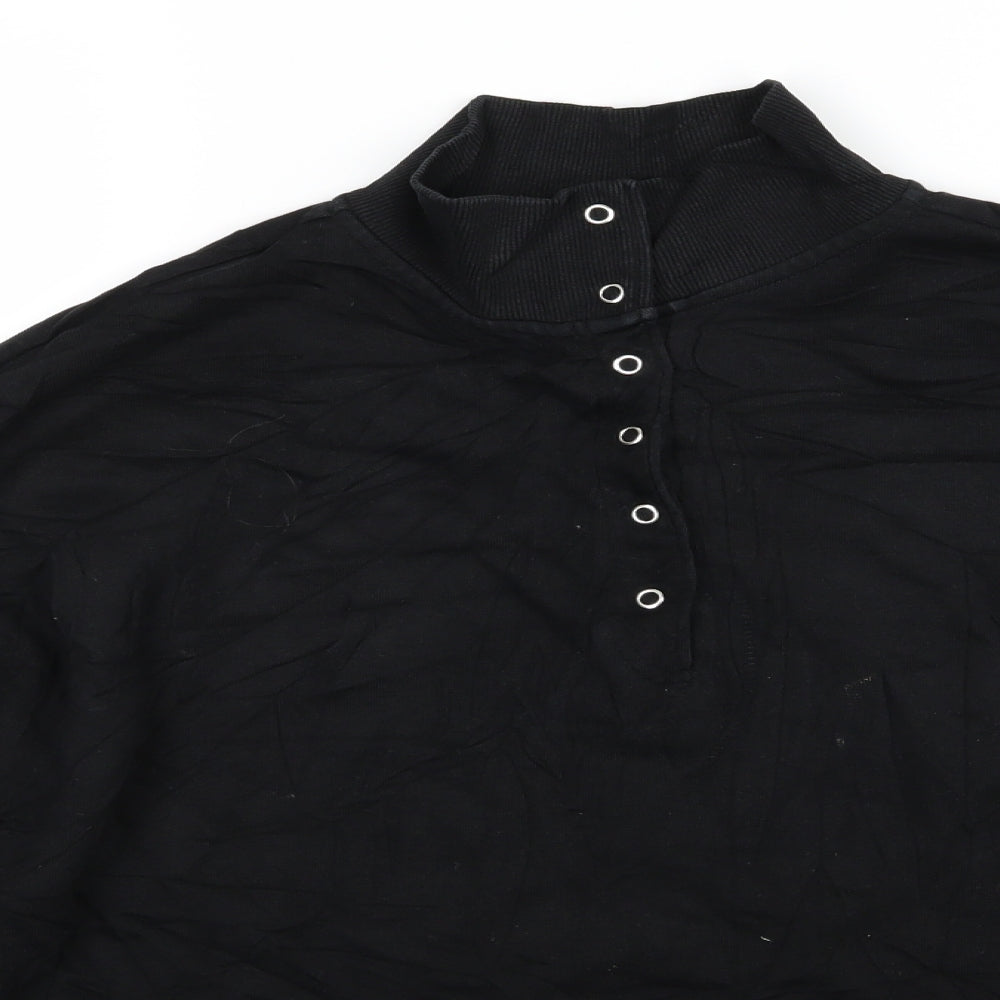 Weekday Womens Black  Jersey Pullover Sweatshirt Size S