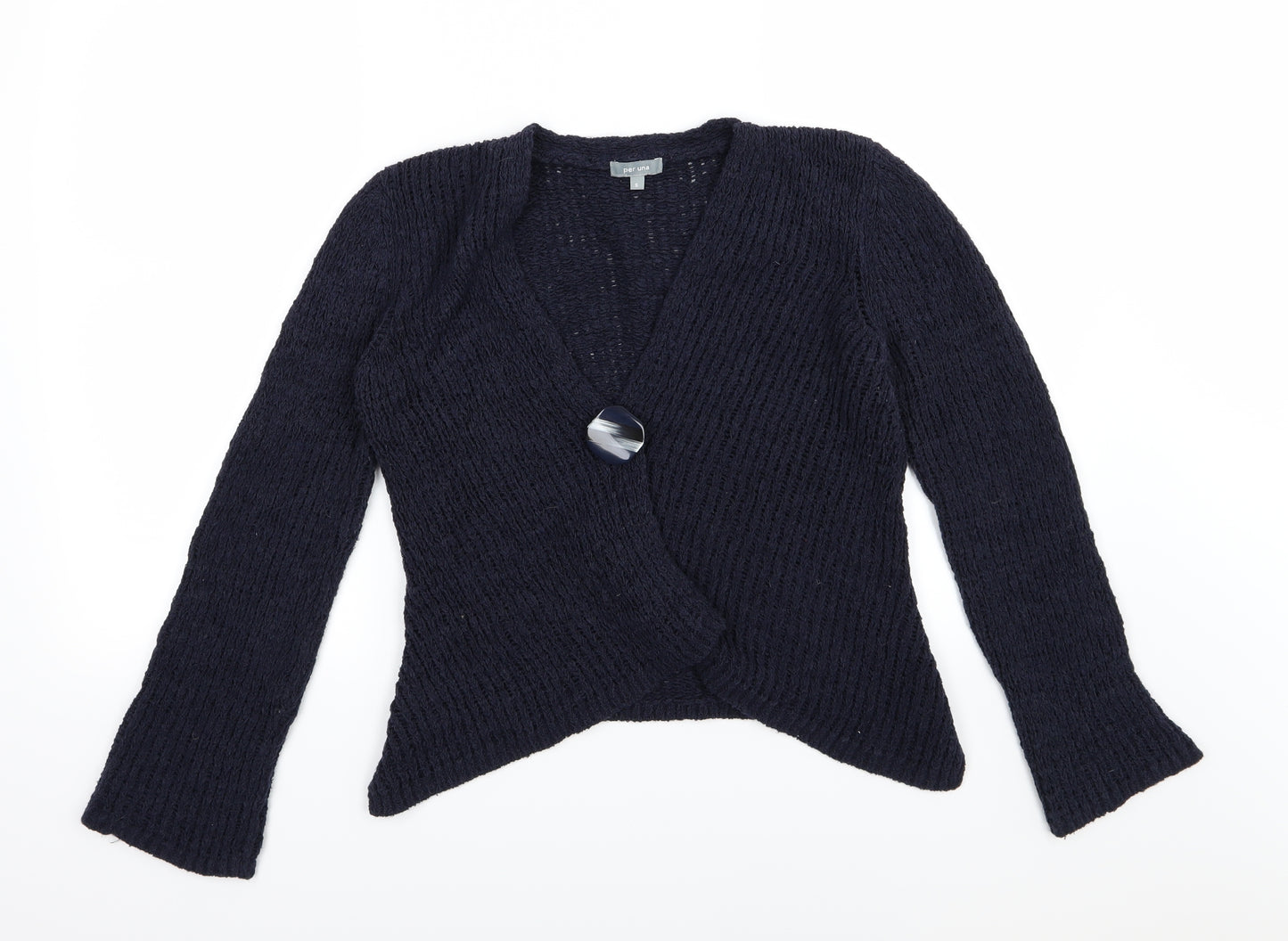Per Una Womens Blue  Knit Cardigan Jumper Size S