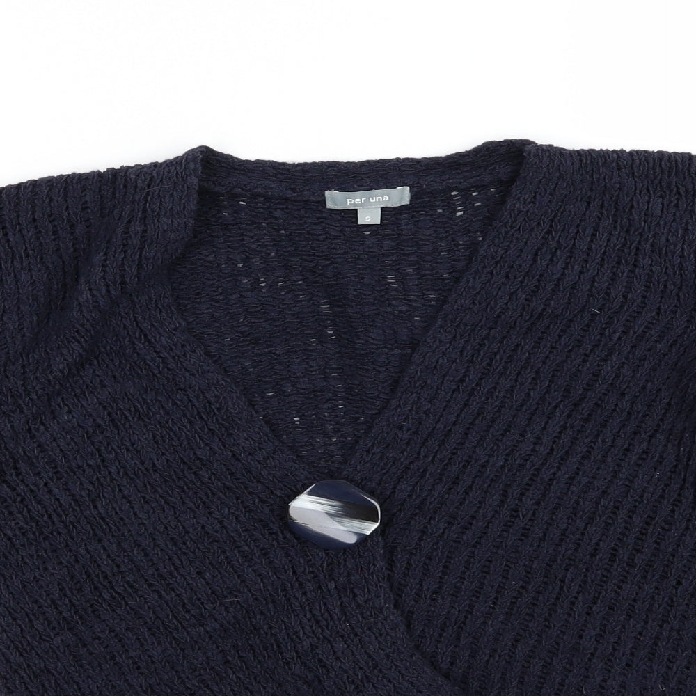 Per Una Womens Blue  Knit Cardigan Jumper Size S