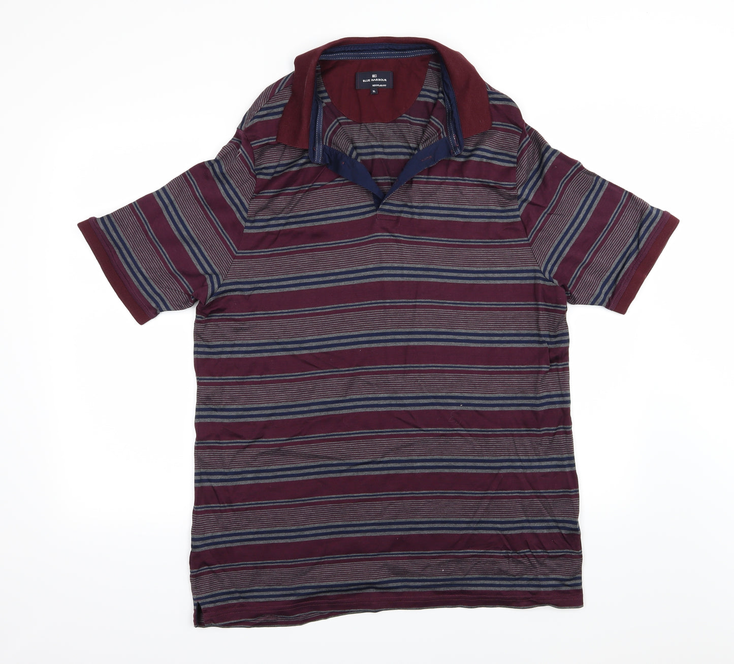 Blue Harbour Mens Multicoloured Striped   Polo Size XL