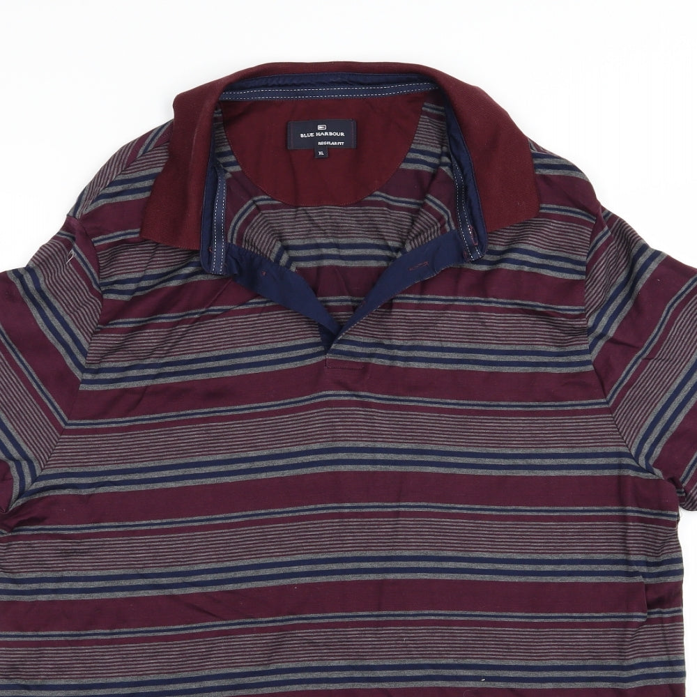 Blue Harbour Mens Multicoloured Striped   Polo Size XL