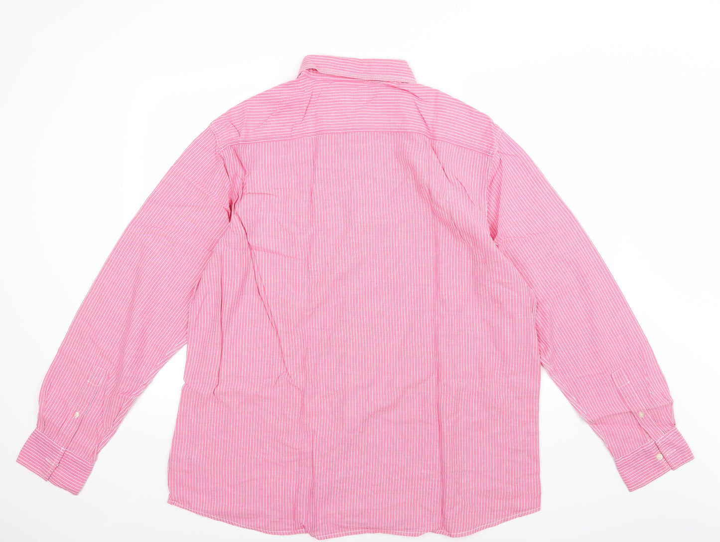 Blue Harbour Mens Pink Striped Woven  Button-Up Size 2XL