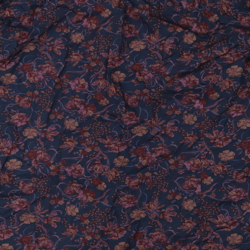 TU Mens Blue Floral   Button-Up Size XL