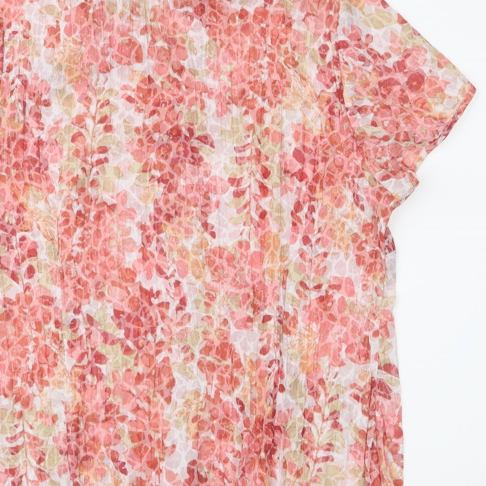 Bonmarché Womens Pink Floral  Basic Blouse Size 14