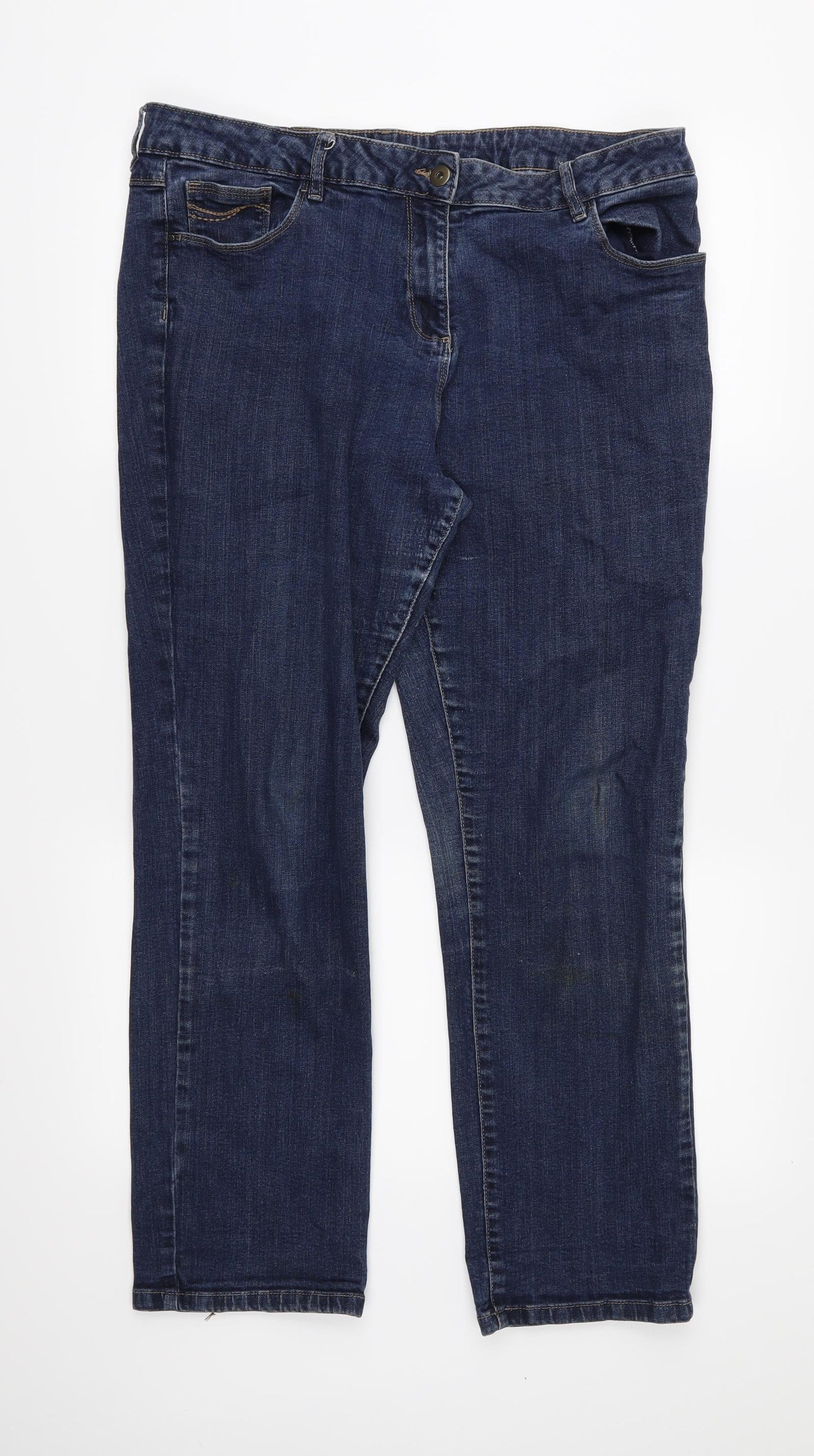 TU Womens Black  Denim Straight Jeans Size 18 L28 in