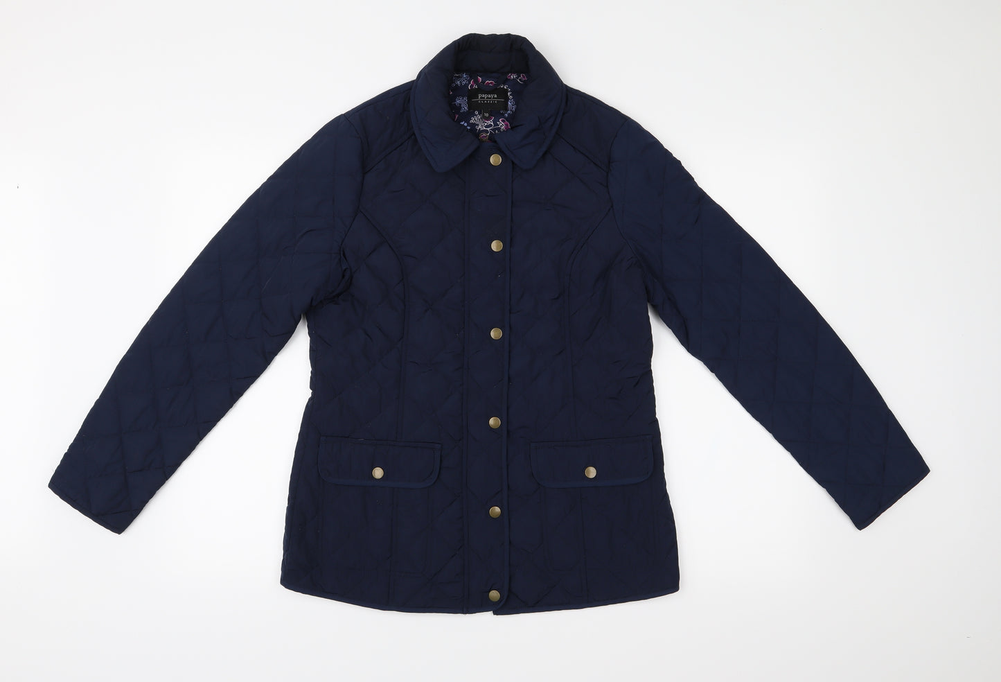 Papaya Womens Blue   Quilted Jacket Size 10
