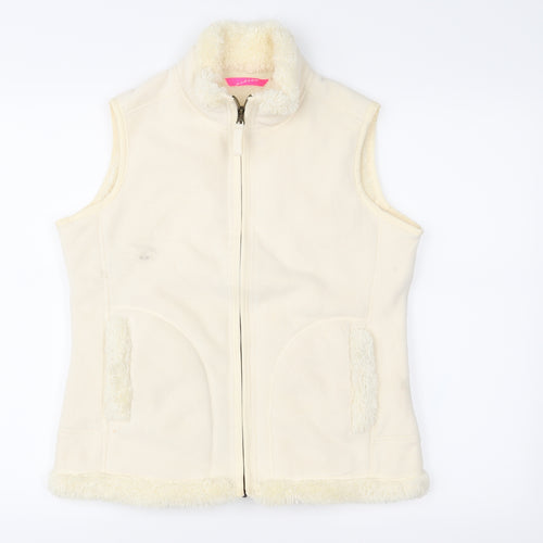 Marks and Spencer Womens Ivory  Fleece Gilet Waistcoat Size 12