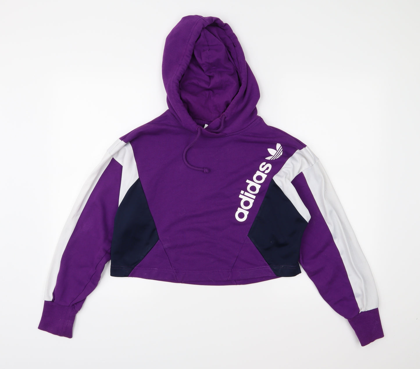 adidas Womens Purple  Jersey Pullover Hoodie Size 4  - Cropped