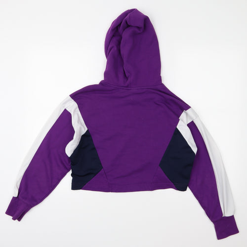 adidas Womens Purple  Jersey Pullover Hoodie Size 4  - Cropped