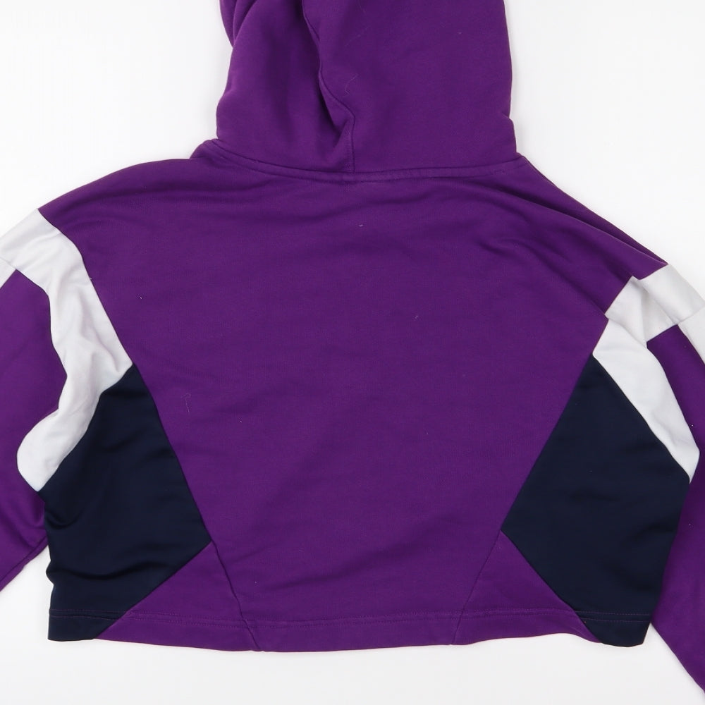 adidas Womens Purple  Jersey Pullover Hoodie Size 4  - Cropped