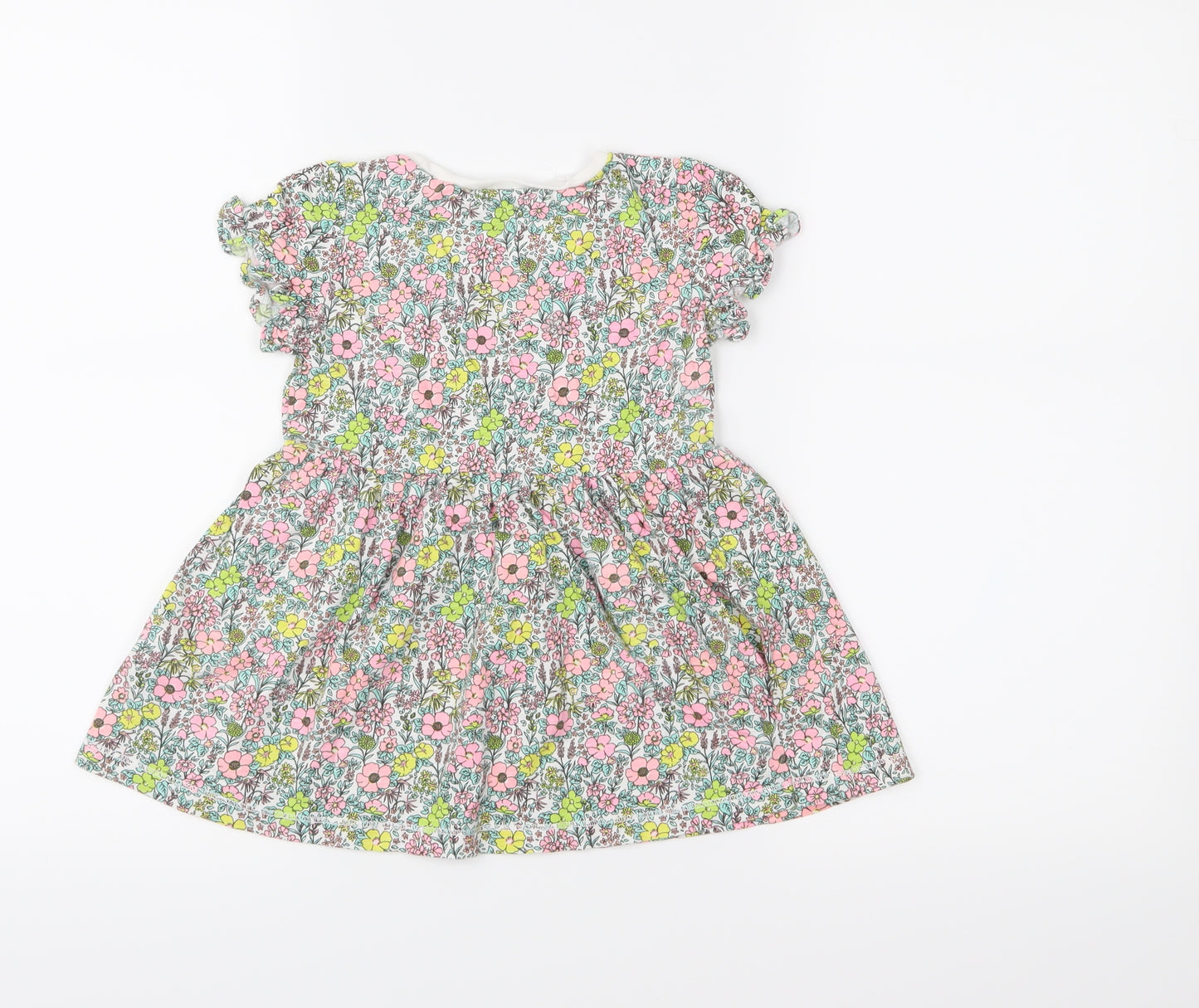 NEXT Girls Green Floral Jersey Fit & Flare  Size 2-3 Years