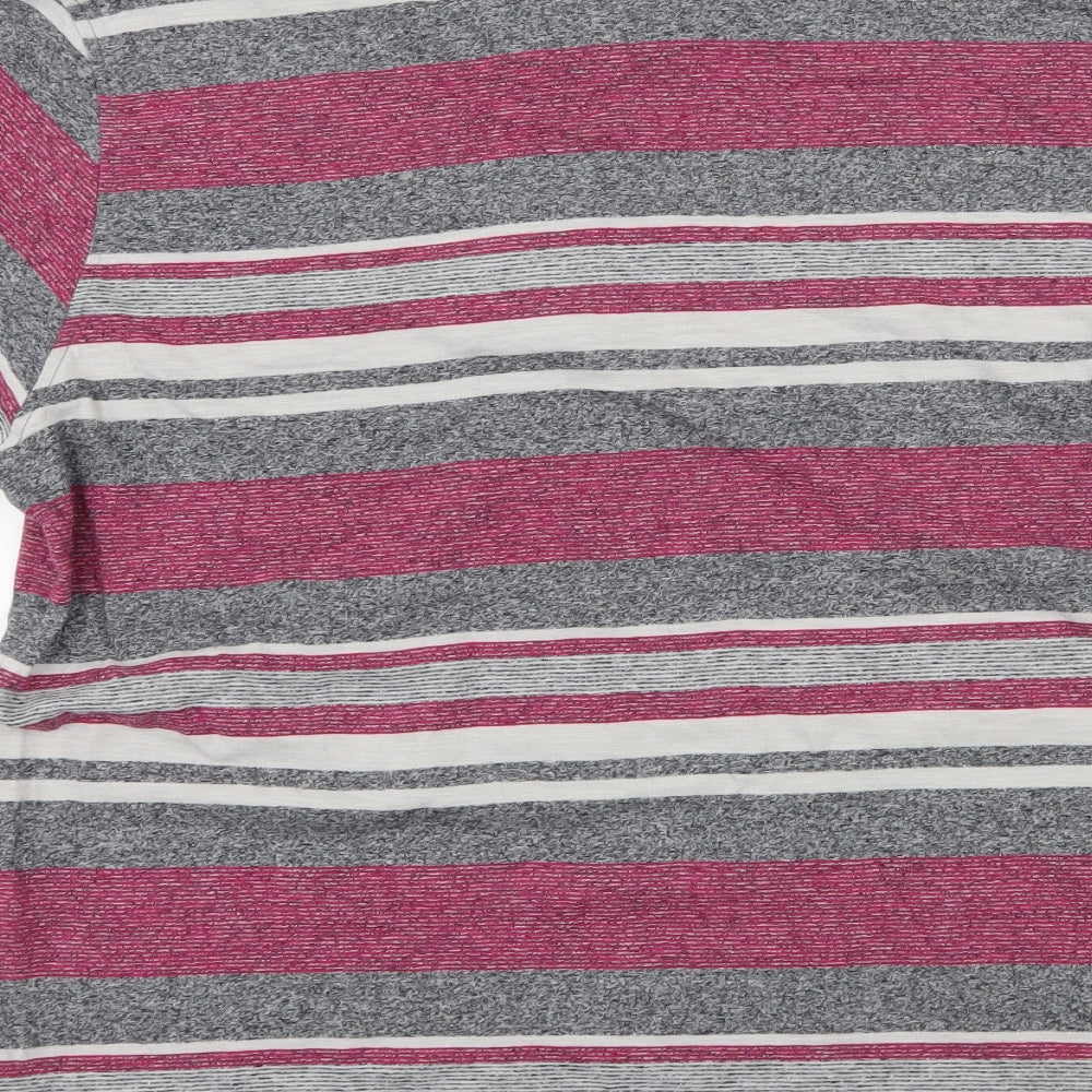 Marks and Spencer Mens Grey Striped Jersey  Polo Size M