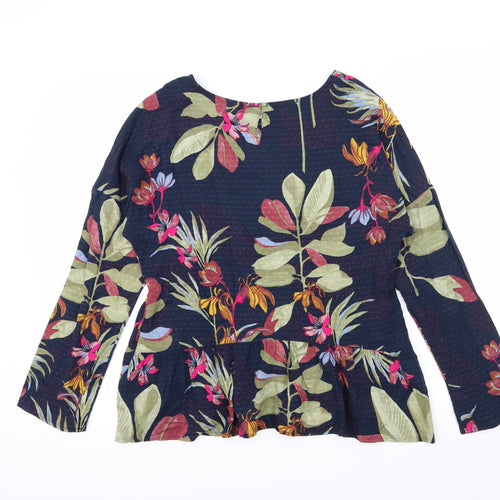 Marks and Spencer Womens Blue Floral  Basic Blouse Size 10