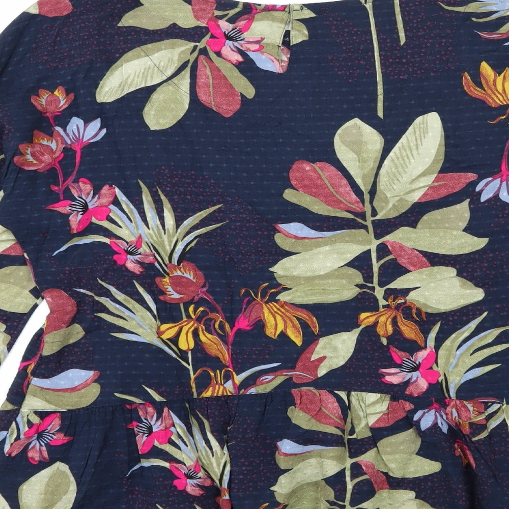 Marks and Spencer Womens Blue Floral  Basic Blouse Size 10