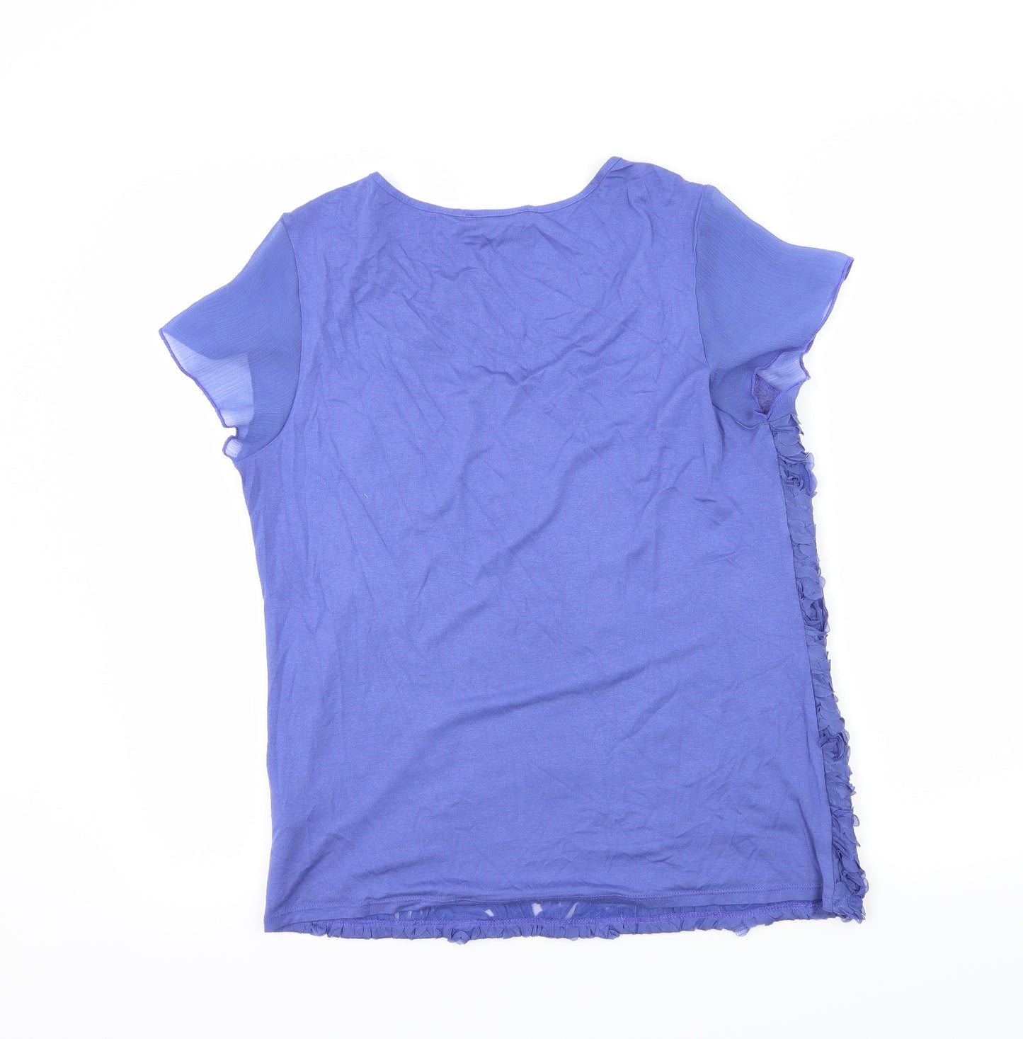 Per Una Womens Blue   Basic T-Shirt Size 14  - Textured