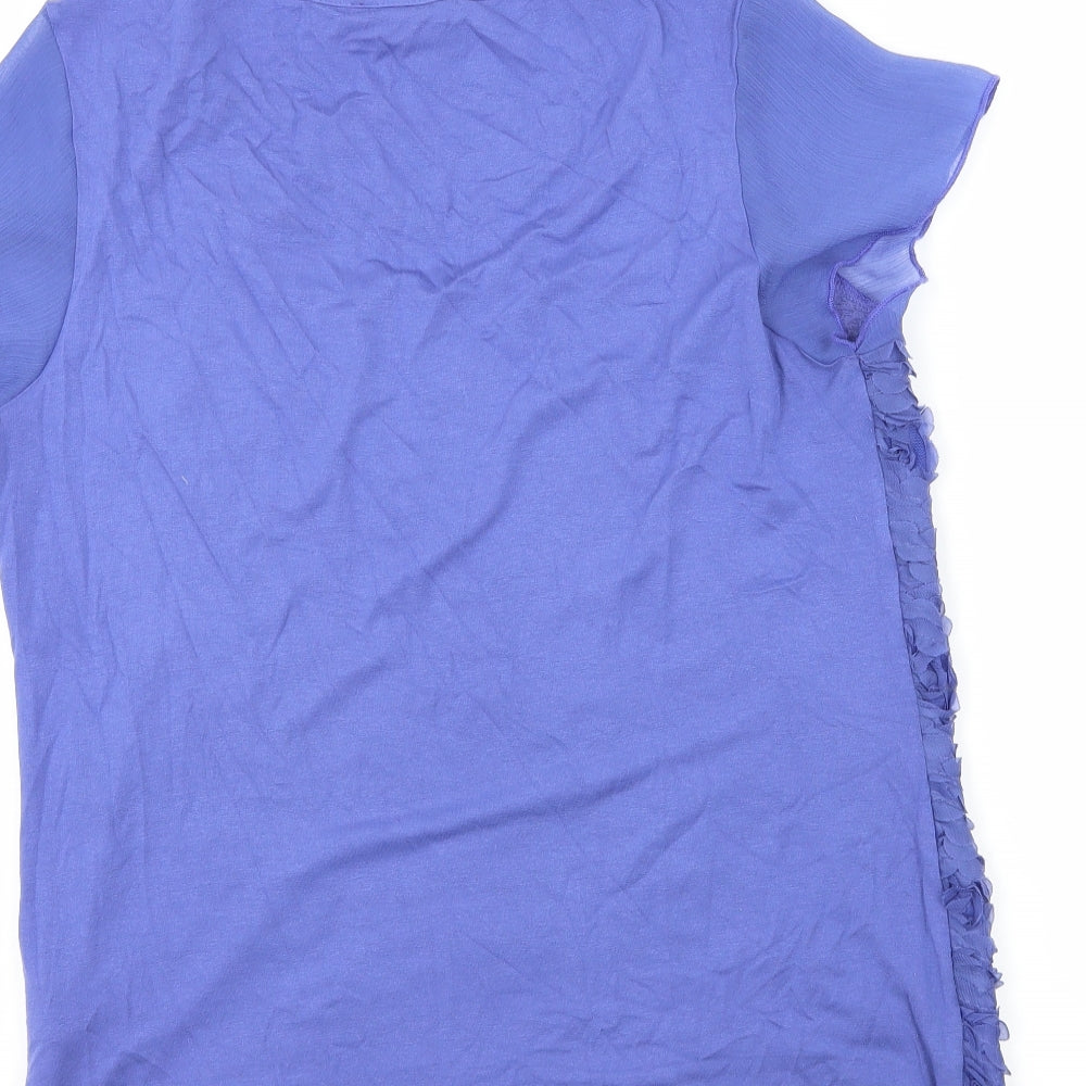 Per Una Womens Blue   Basic T-Shirt Size 14  - Textured