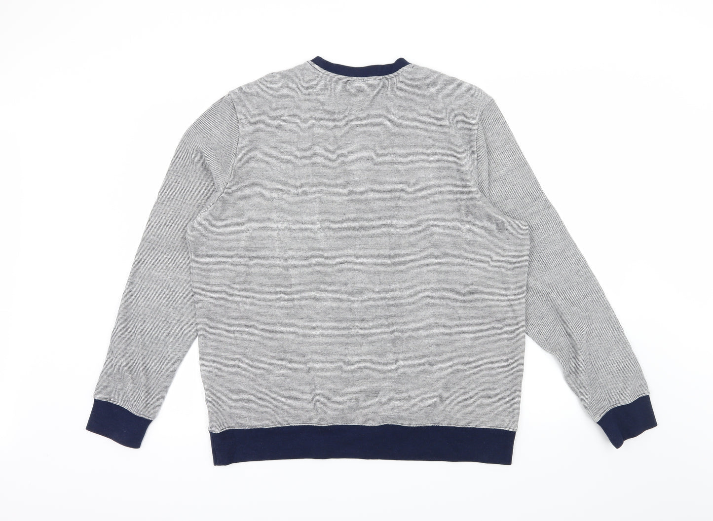 Casual Friday Mens Blue Striped Jersey Pullover Sweatshirt Size 2XL