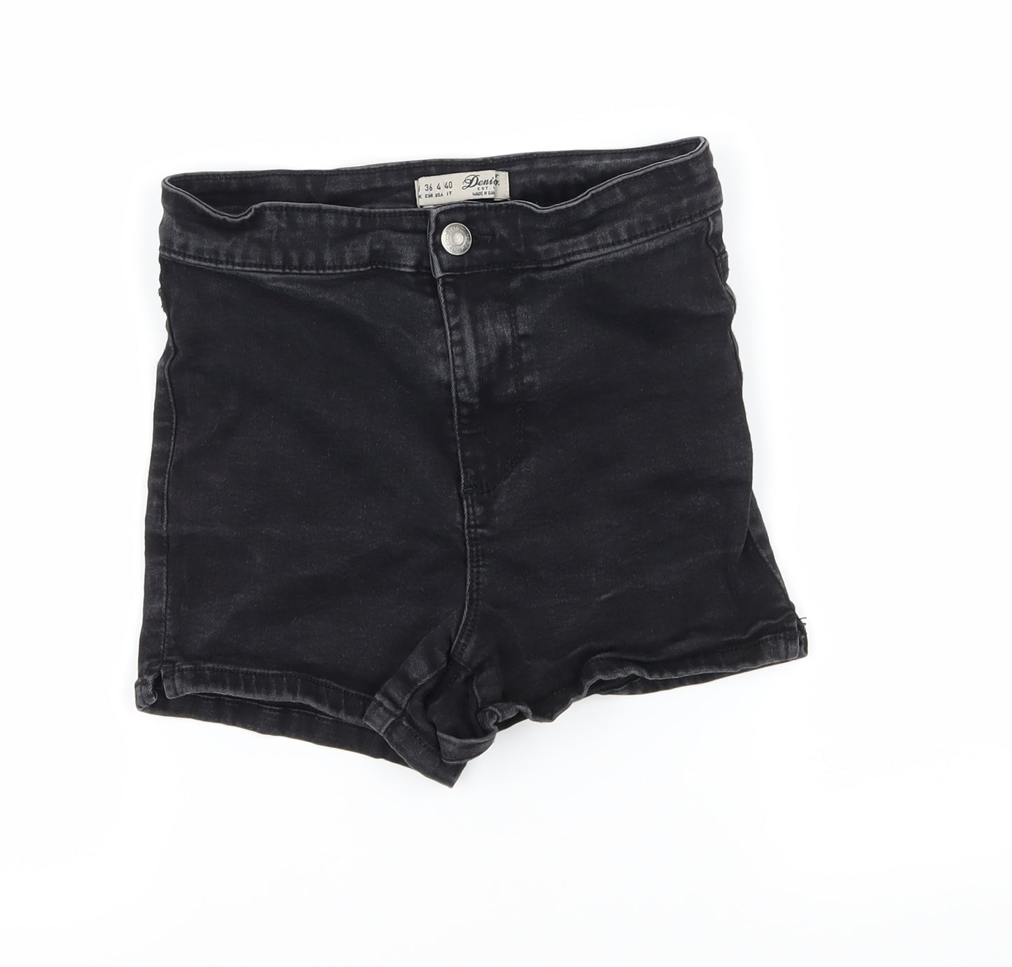 Denim & Co. Womens Grey  Denim Hot Pants Shorts Size 8