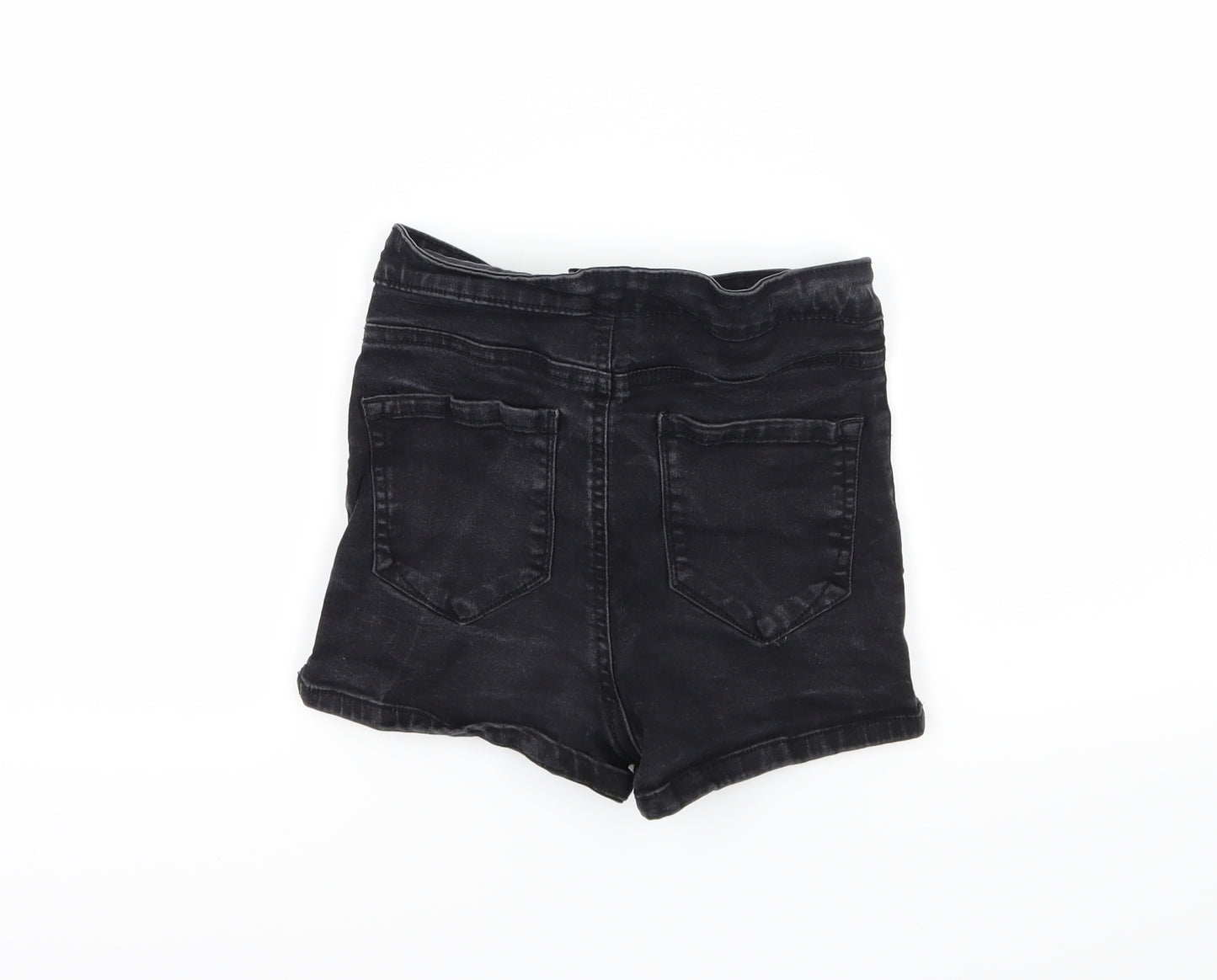 Denim & Co. Womens Grey  Denim Hot Pants Shorts Size 8