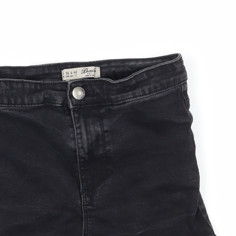 Denim & Co. Womens Grey  Denim Hot Pants Shorts Size 8