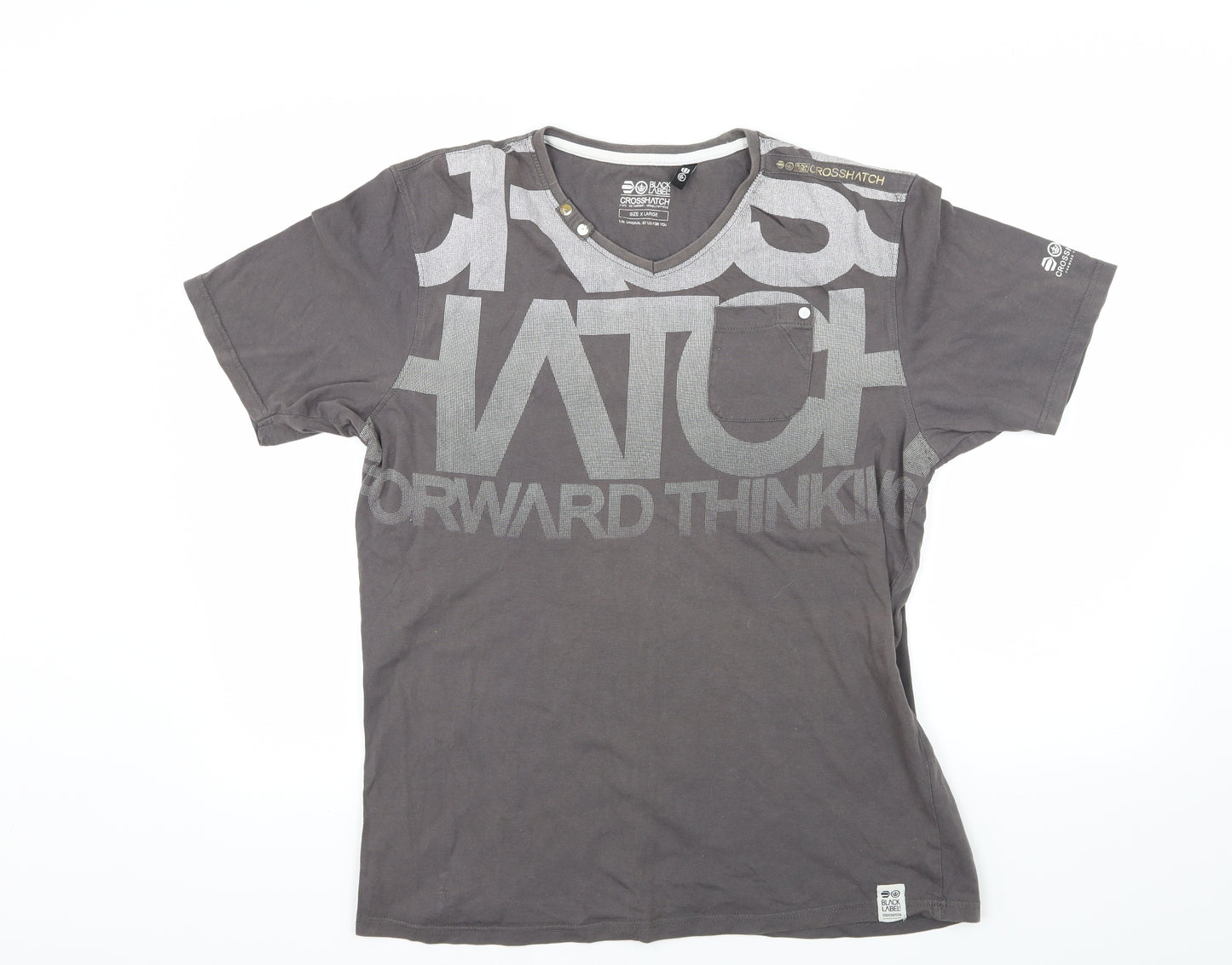 Cross Hatch Mens Grey  Jersey  T-Shirt Size XL