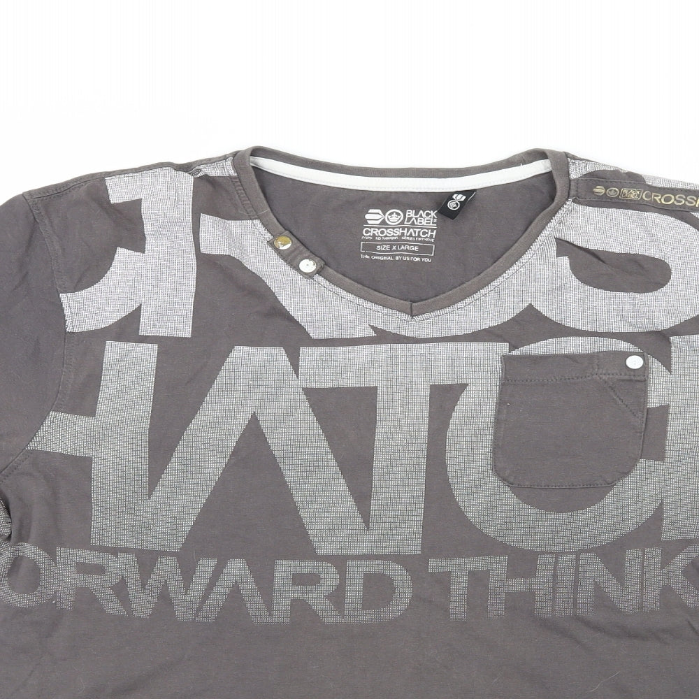 Cross Hatch Mens Grey  Jersey  T-Shirt Size XL