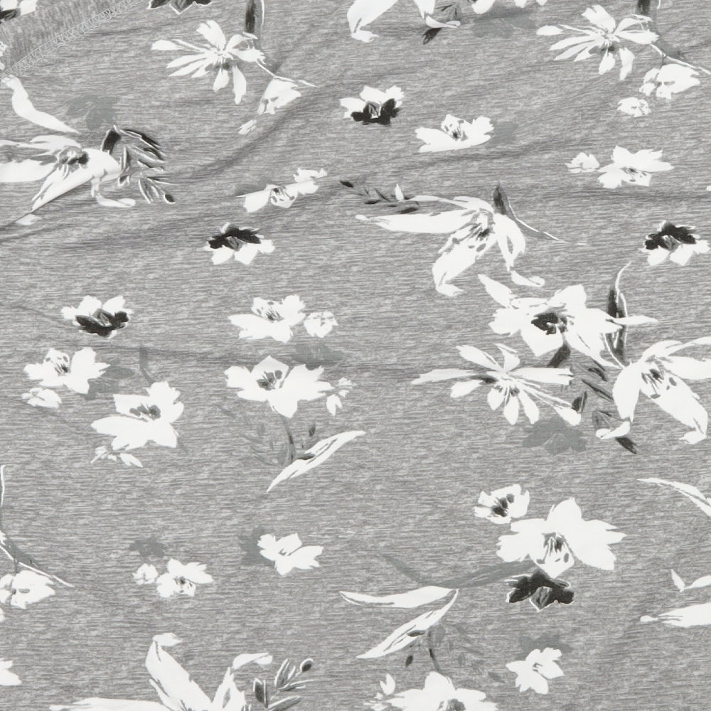 Peacocks Womens Grey Floral Jersey Pullover Sweatshirt Size 18