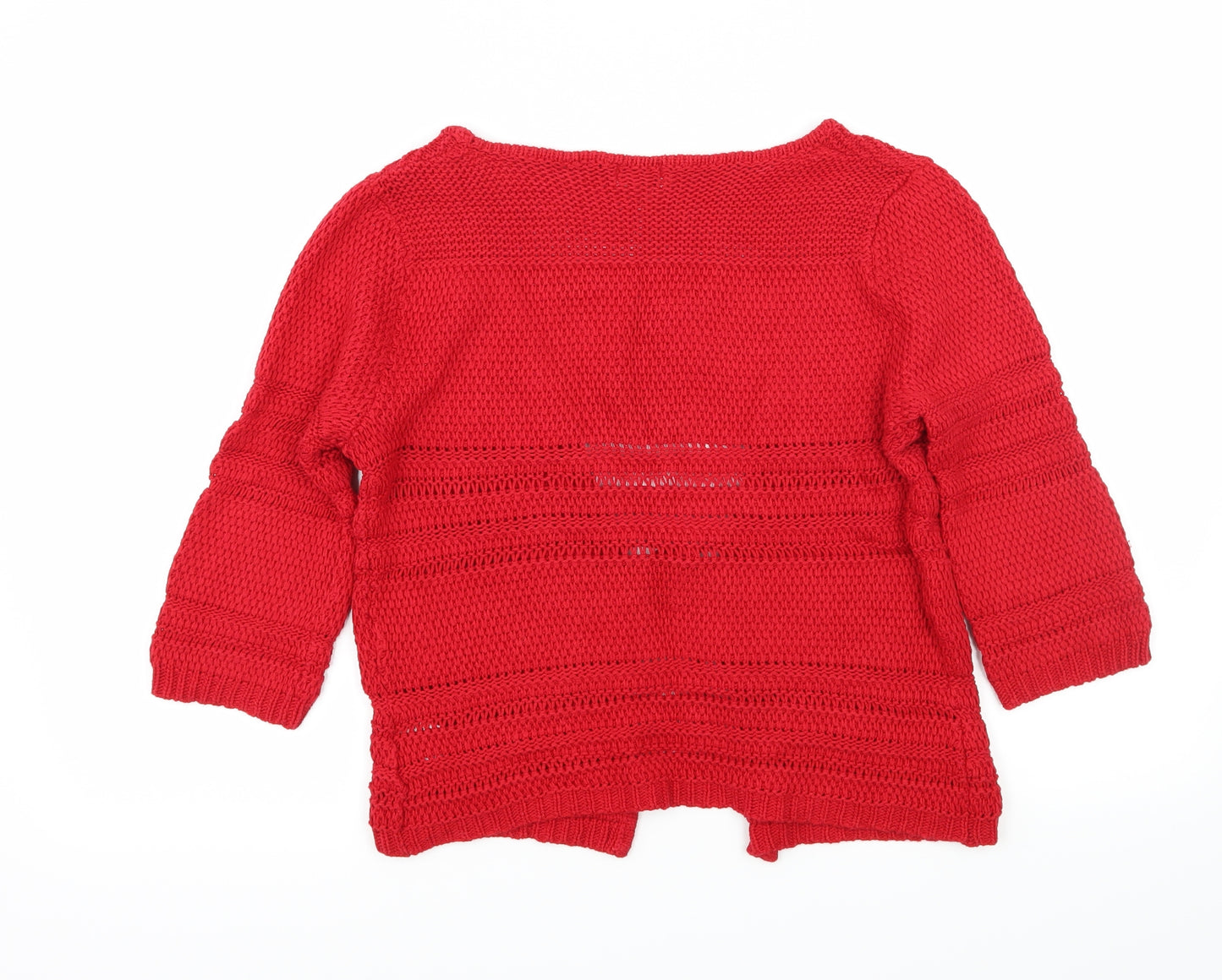 Minuet Petite Womens Red  Knit Cardigan Jumper Size M