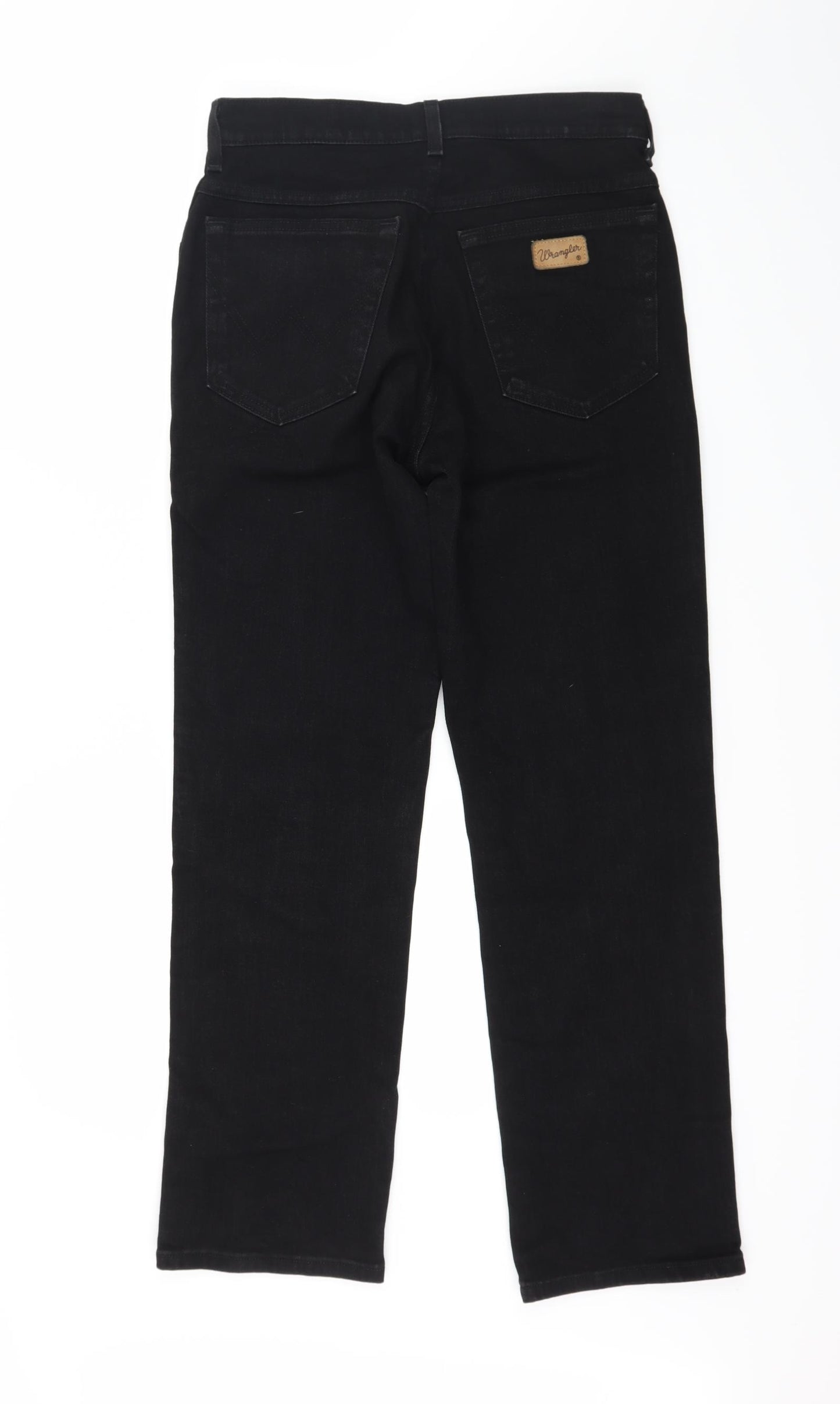Wrangler Mens Black  Denim Straight Jeans Size 30 L30 in