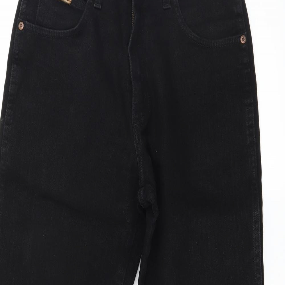 Wrangler Mens Black  Denim Straight Jeans Size 30 L30 in