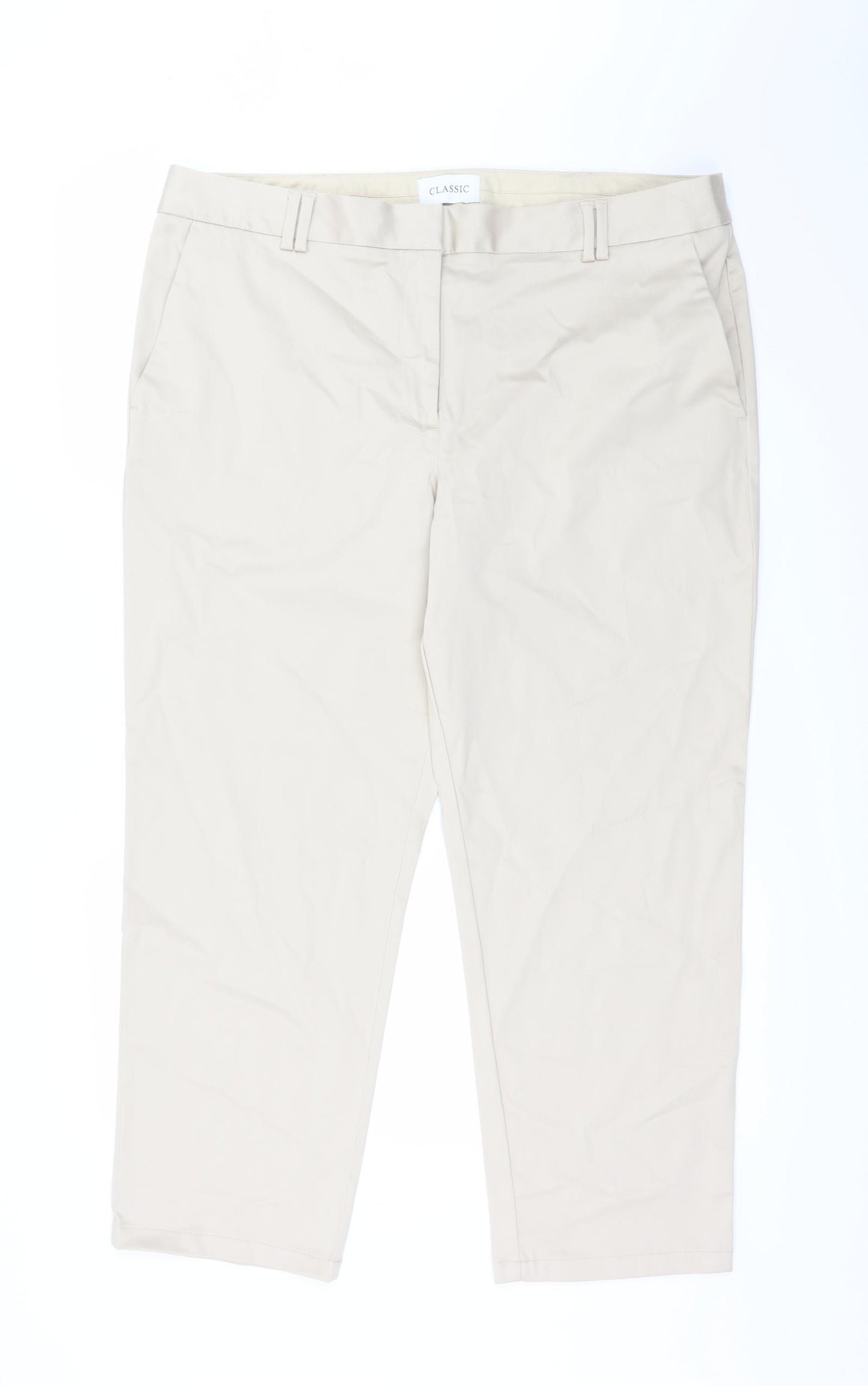 Marks and Spencer Womens Ivory   Trousers  Size 18 L27 in